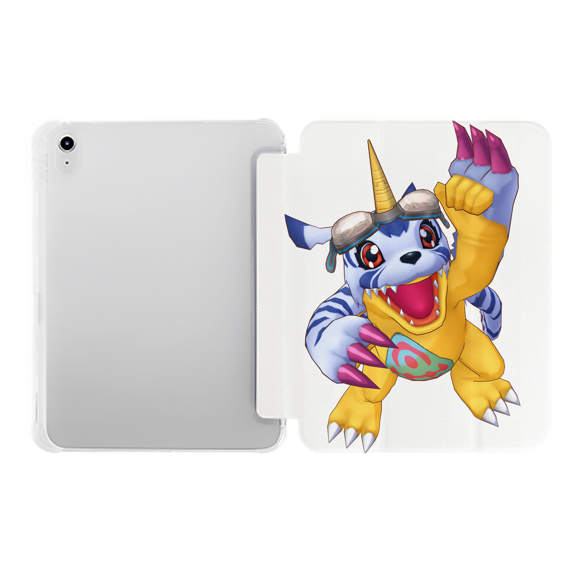 （画像用） Digimon デジタルモンスター/デジモン IPad ケース ペン収納付き 三つ折りスタンド PUレザー×シリコン 対応機種9.5/10.5/10.9インチ